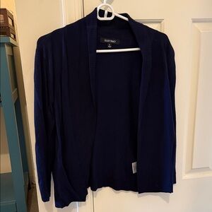 Ellen Tracy Deep Blue Open Front Cardigan